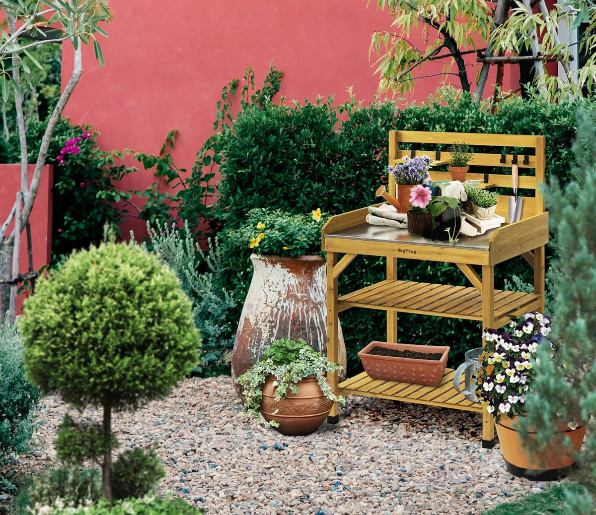 VegTrug® Plantentafel, 100% FSC-gecertificeerd hout, 81 x 56 x 125 cm, naturel