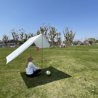 Red Suricata Teepee Zonnezeil voor 1-2 personen, UPF50 zonnezeil met 2 aluminium stangen en dwarsstang, 4 robuuste grondankerschroeven, lichte zonnetent