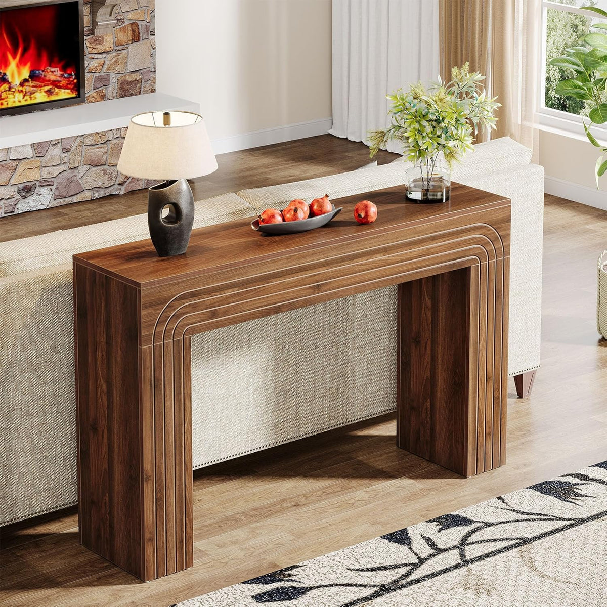 Tribesigns Console Table 140 x 34 x 90 cm | Coffee Table | Hallway Table for Small Spaces | Console Narrow Long in the Entrance | Hallway Living Room | Vintage Brown