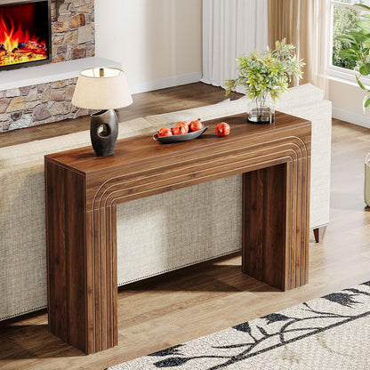 Tribesigns Console Table 140 x 34 x 90 cm | Coffee Table | Hallway Table for Small Spaces | Console Narrow Long in the Entrance | Hallway Living Room | Vintage Brown