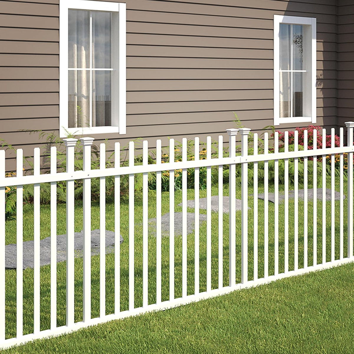 Zippity Outdoor Products ZP19057 Burbank No Dig Vinyl Fence 44" B x 41" H, Wit