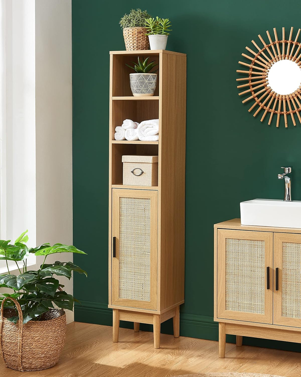 BAÏTA Amana badkamerzuil, rand, eikeneffect,L30cm,Eiken-effect - QUORE