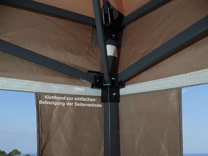 QUICK STAR pop-up paviljoen, 2,5 x 2,5 m, beige met 4 Easy-klittenband zijwanden met 2 ritsen vouwpaviljoen