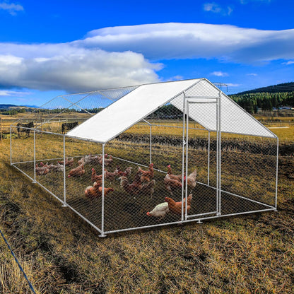 Freestanding Chicken coop Chicken coop Chicken enclosure 4m x 6m x 2m Free roof covers and feeding scoop - QUORE