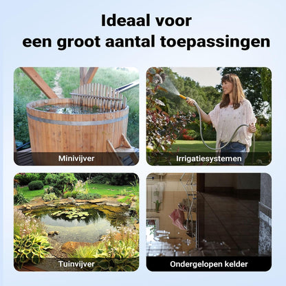 Wiltec dompelpomp met vlotterschakelaar 1200 W, hoge capaciteit dieptepomp tot 7 m diepte, waterpomp met 40 m opvoerhoogte, pomp voor schoon water, wegpompen van water, drainagepomp