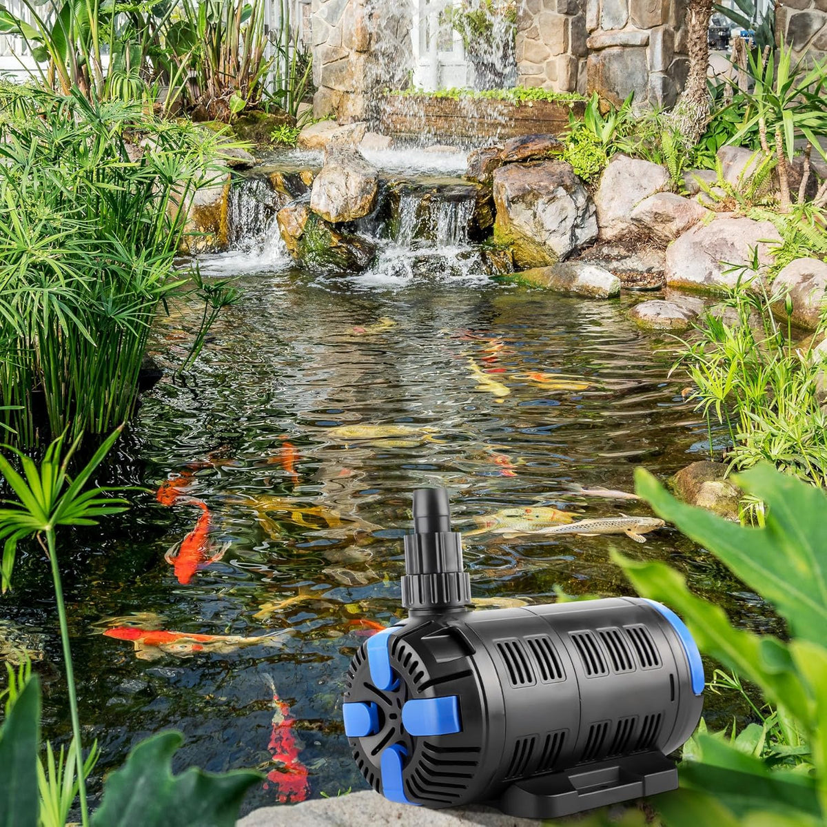 Forever Speed vijverpomp voor buiten, regelbaar 80W Eco-motor beekloopomp 8000 L/u met multifunctionele controller voor tuinvijver, visvijver, fontein