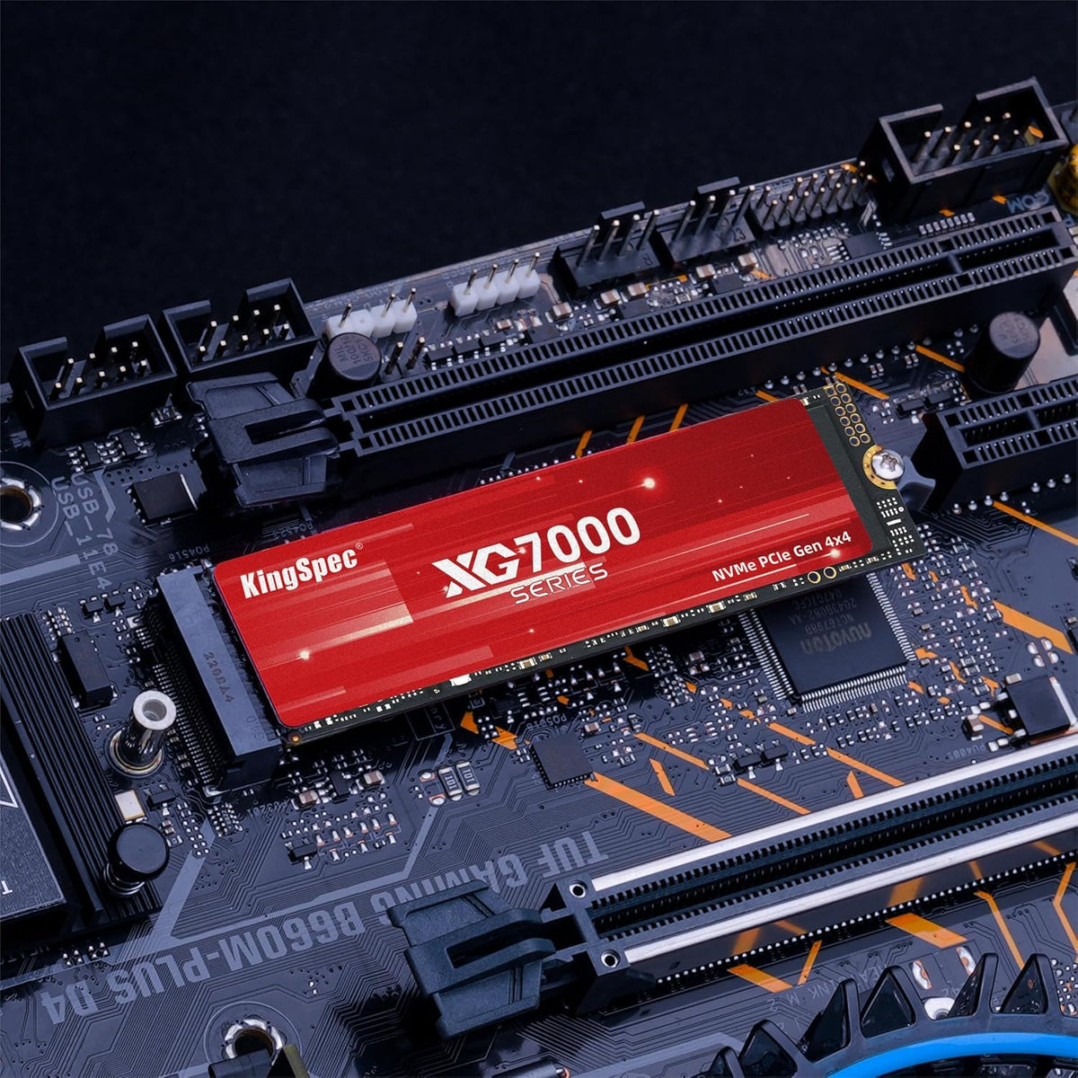 KingSpec NVMe SSD 4TB M.2 2280 interne SSD PCIe 4.0 Gen4x4, 7200 MB/s lezen, 6600 MB/s schrijven, interne Solid State Drive compatibiliteit met Gaming Console/Desktop/Gaming Laptop
