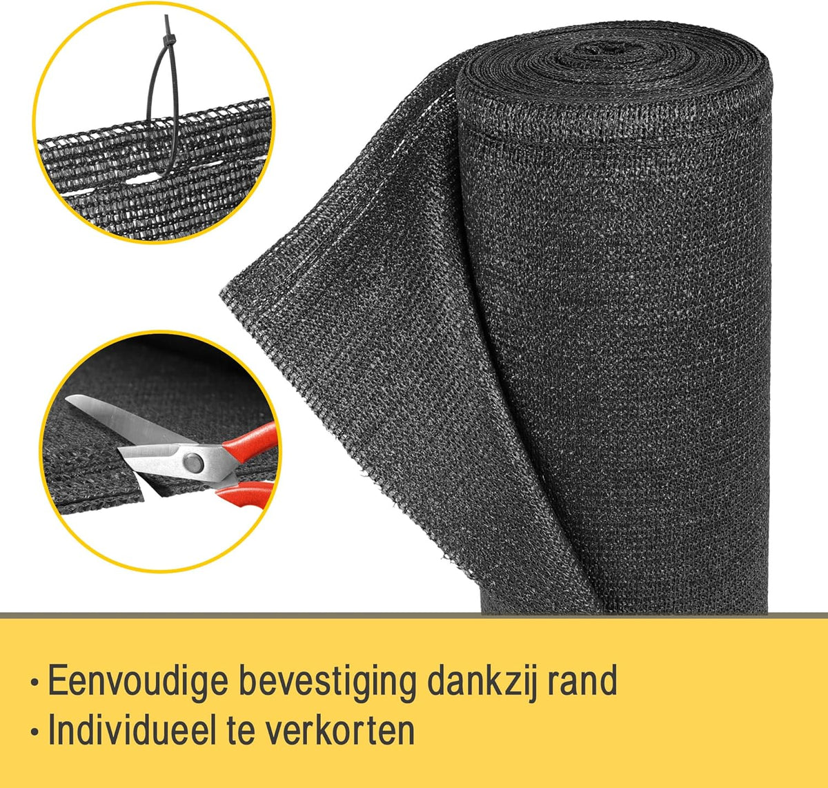 Sol Royal Zichtbreeknet Antraciet SG 80 Balkonscherm Zichtdoek 5000x200cm - Omheining 165 g/m² - Balkondoek Tuinnet zonwerend HDPE - Inclusief Kabelbinders