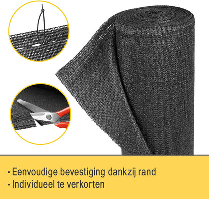 Sol Royal Zichtbreeknet Antraciet SG 80 Balkonscherm Zichtdoek 5000x200cm - Omheining 165 g/m² - Balkondoek Tuinnet zonwerend HDPE - Inclusief Kabelbinders