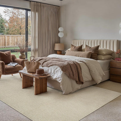 PureCozy Jute Look Woonkamer Tapijt 300x400cm Lichtbruin Groot Vloerkleden Antislip Wasbaar Binnen Buiten Vloerkleed Slaapkamer Kantoor Ontspanningsruimte Carpet Balkon Patio Tuin Rug