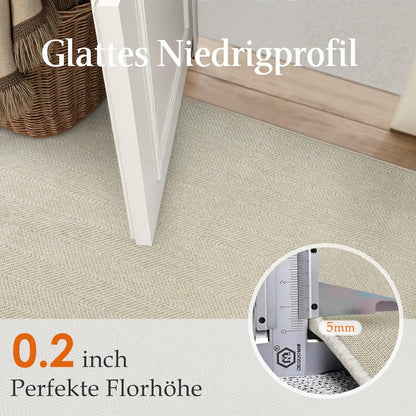 PureCozy Jute Look Woonkamer Tapijt 300x400cm Lichtbruin Groot Vloerkleden Antislip Wasbaar Binnen Buiten Vloerkleed Slaapkamer Kantoor Ontspanningsruimte Carpet Balkon Patio Tuin Rug