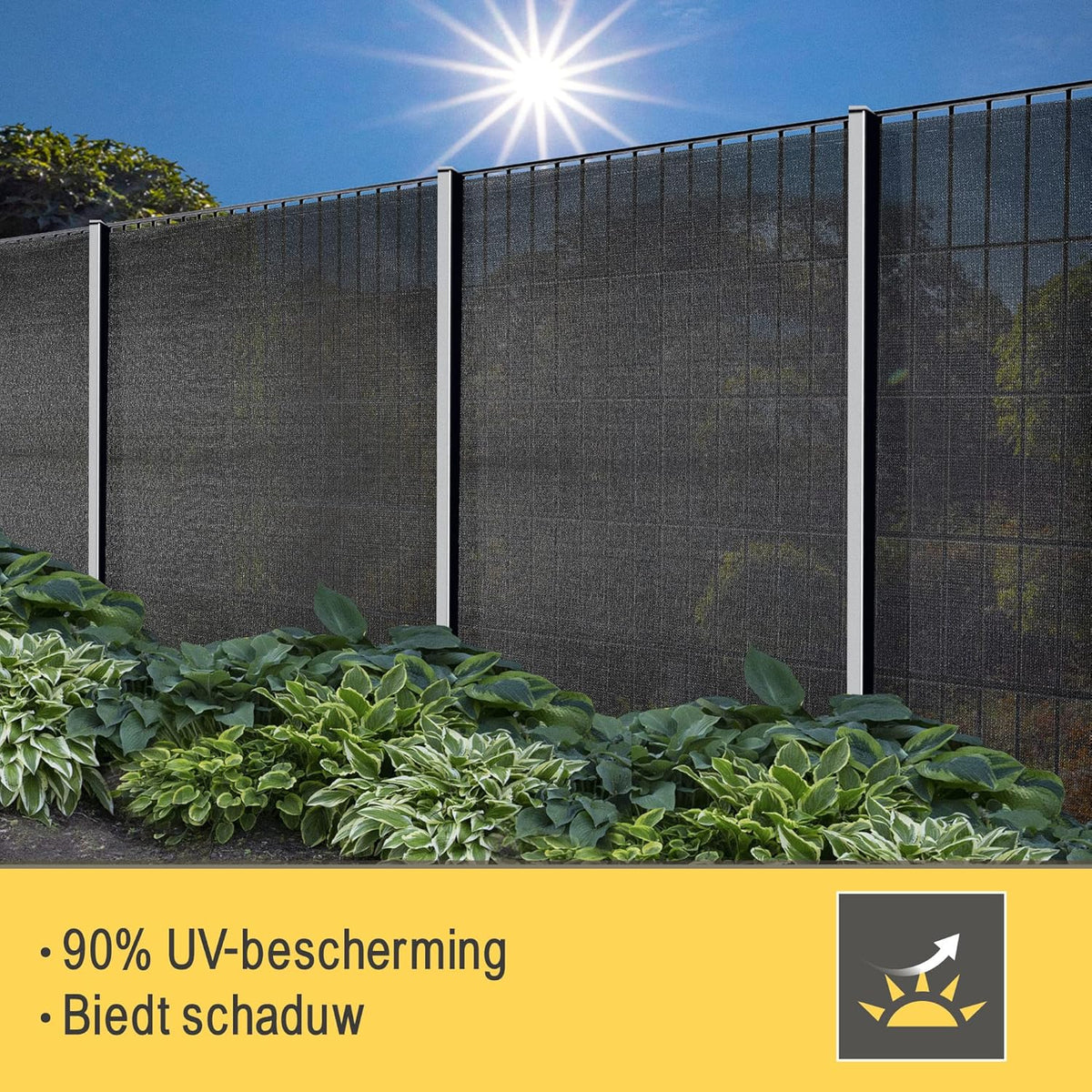 Sol Royal Zichtbreeknet Antraciet SG 80 Balkonscherm Zichtdoek 5000x200cm - Omheining 165 g/m² - Balkondoek Tuinnet zonwerend HDPE - Inclusief Kabelbinders