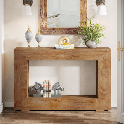 Tribesigns Farmhouse Console Table, 47 Inch Entrance Console Table with Storage, Industrial Hall Accent Table for Living Room, Entrance