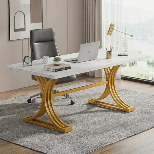 Bureau – Werkplekmeubel – PC Gaming Tafel – Computertafel – Studio Bureau – Ruim 160x80 cm – Stevig Metalen Frame – Krasbestendig MDF Blad - QUORE