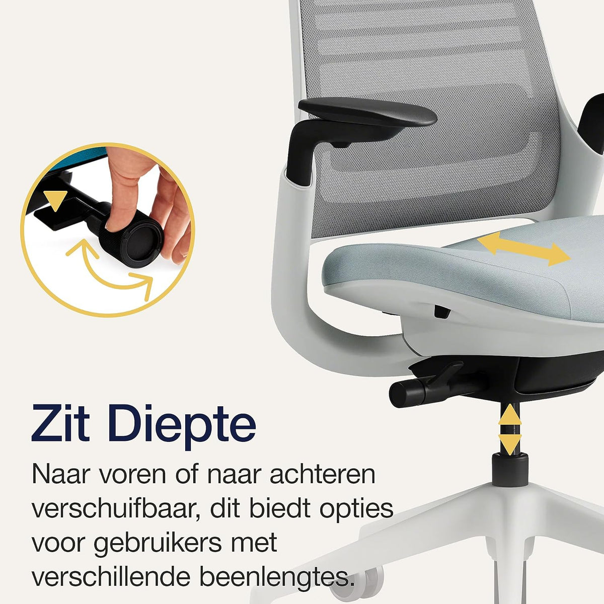 Ergonomische Bureaustoel – Bureaustoel Draaistoel Kantoormeubel Werkstoel – Verstelbare Lendensteun – 4D Armleuningen – Ademend Mesh – LiveBack Technologie