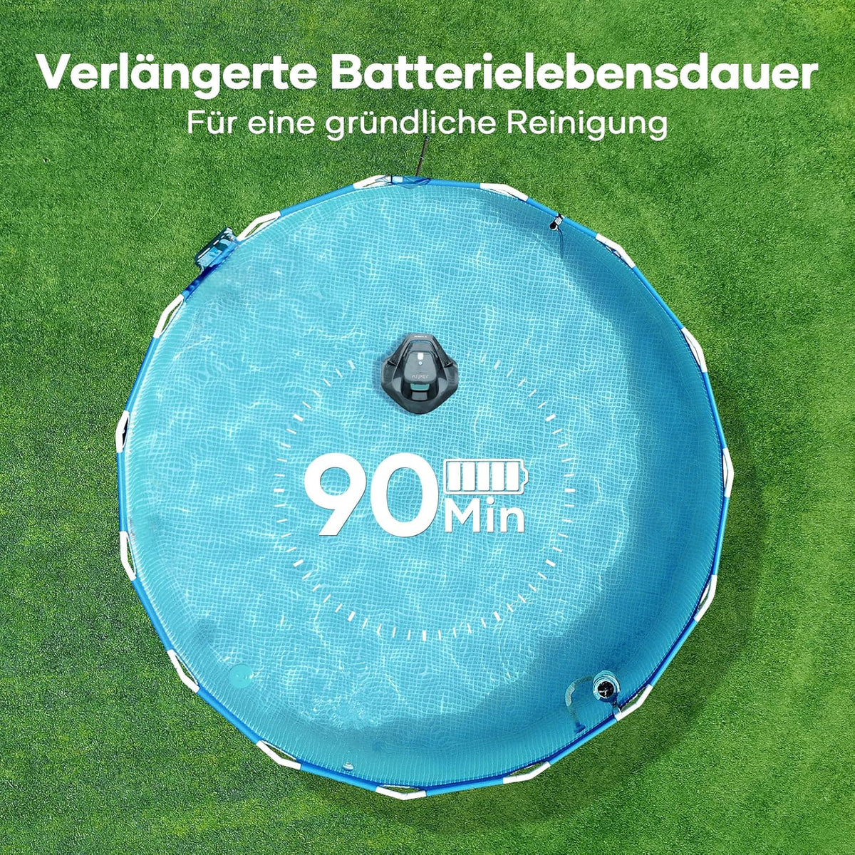 Zwembadrobot – Zwembadreiniger – Zwembadstofzuiger – Pool Cleaner – Draadloze Zwembadrobot – Automatisch Parkeren – 90 Minuten Werkduur – Geschikt Voor Zwembaden Tot 80 m²