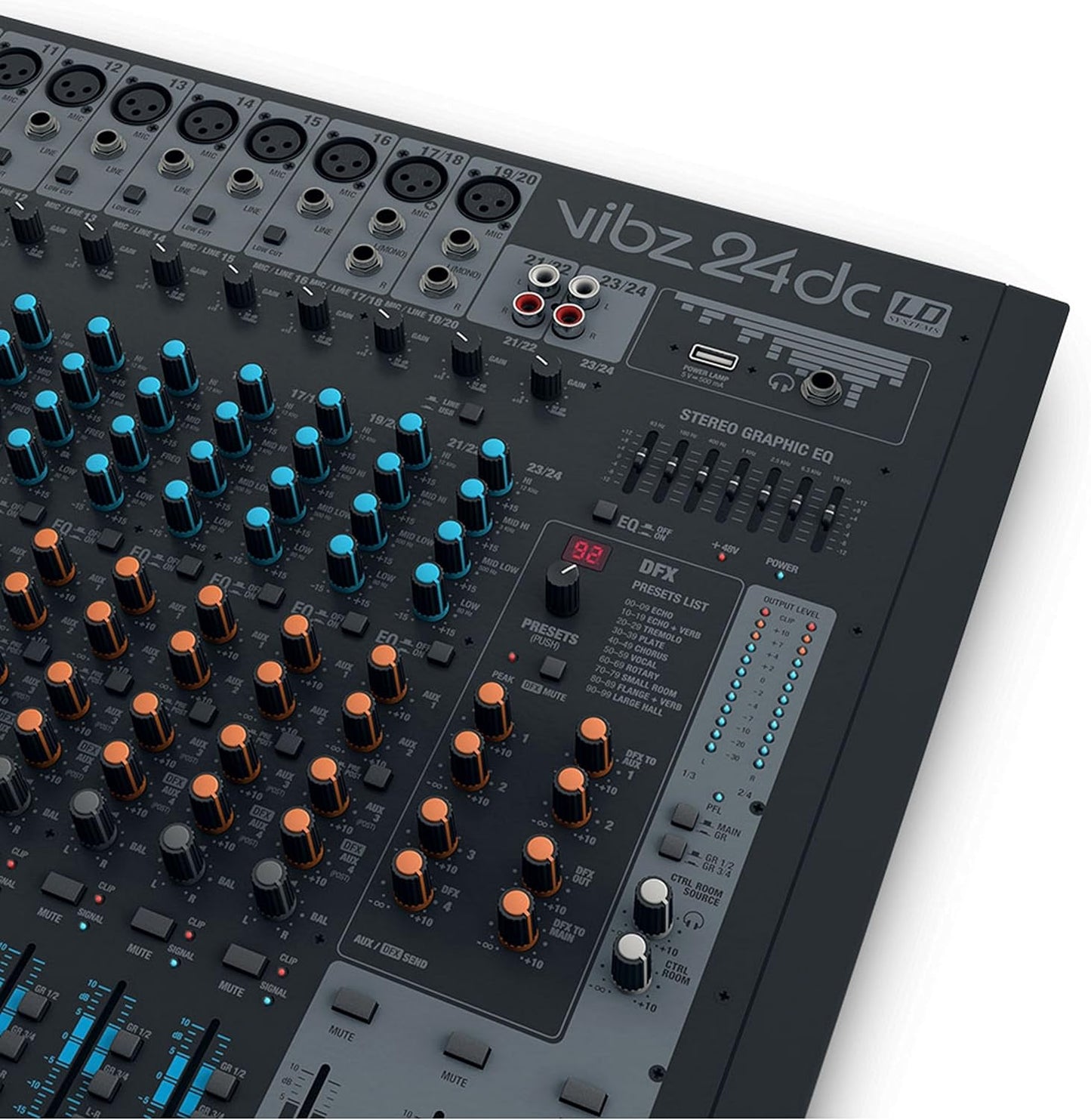 LD Systems VIBZ 24 DC compacte mixer 24 kanaals met DFX en compressor