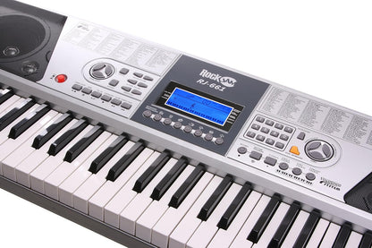 Keyboard – Digitale Piano – Toetsenbord – Elektrische Piano – Piano Keyboard – Grijs – 61 Full-Size Toetsen – Inclusief Standaard, Pianobank En Koptelefoon