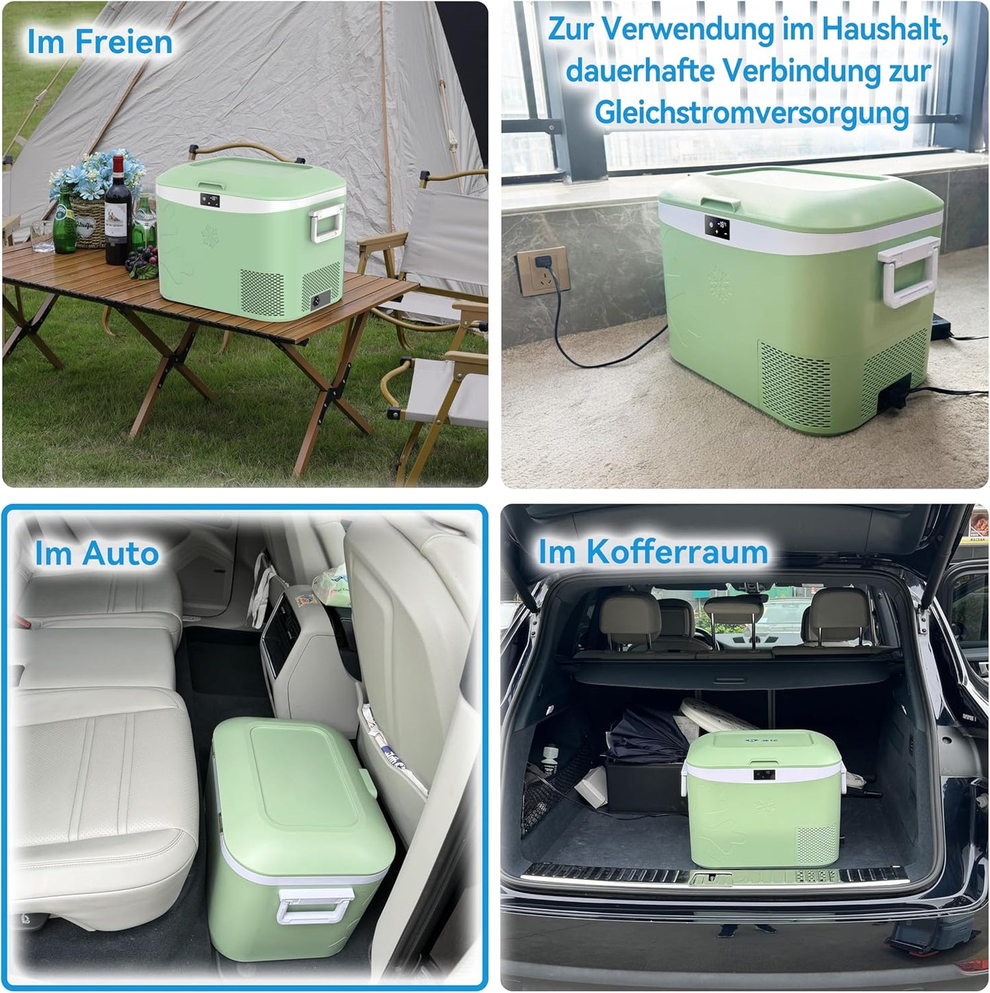 BINGI Compressor Koelbox, 18 Liter Draagbare Auto Koelkast, 12/24 V DC en 230 V AC, Mini-koelkast Voor Auto, Vrachtwagen, Camping, Camper en Thuis