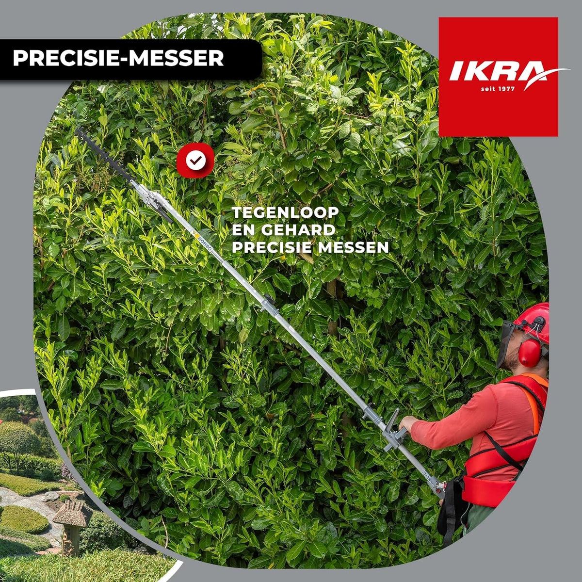 IKRA Benzine multifunctioneel tuingereedschap Multitool IBKH 52-1 4in1: bosmaaier, gazontrimmer, heggenschaar, hoogsnoeier 51,7cm³ 1,5kW