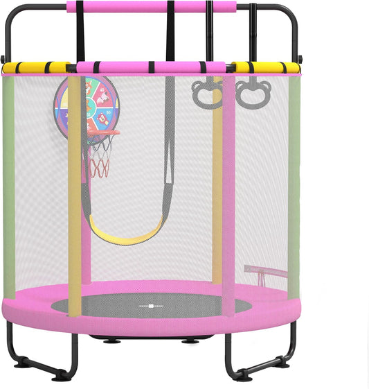 Trampoline voor kinderen, verstelbare baby peuter trampoline met basketbalring, indoor outdoor peuter trampolines, geschikt voor verjaardagscadeaus