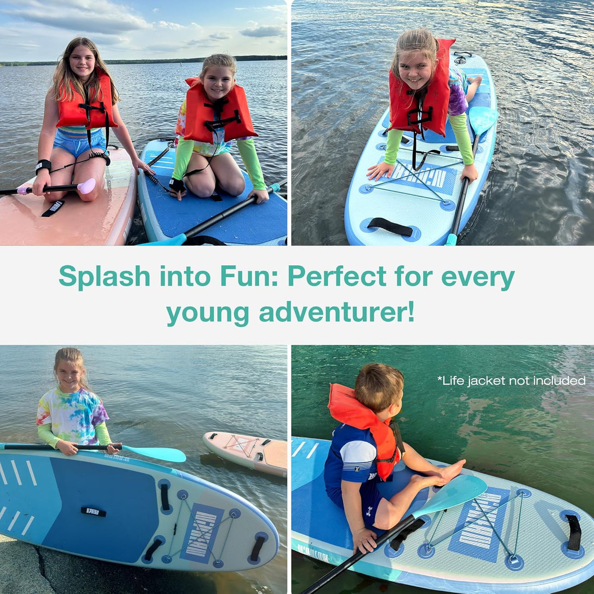Niphean (Ultralicht) opblaasbaar paddleboard met (Beginner-vriendelijk) stabilTrac vin en duurzame SUP-accessoires, 10 'stand-up paddleboards voor volwassenen en jongeren, veelzijdig yoga-paddleboard