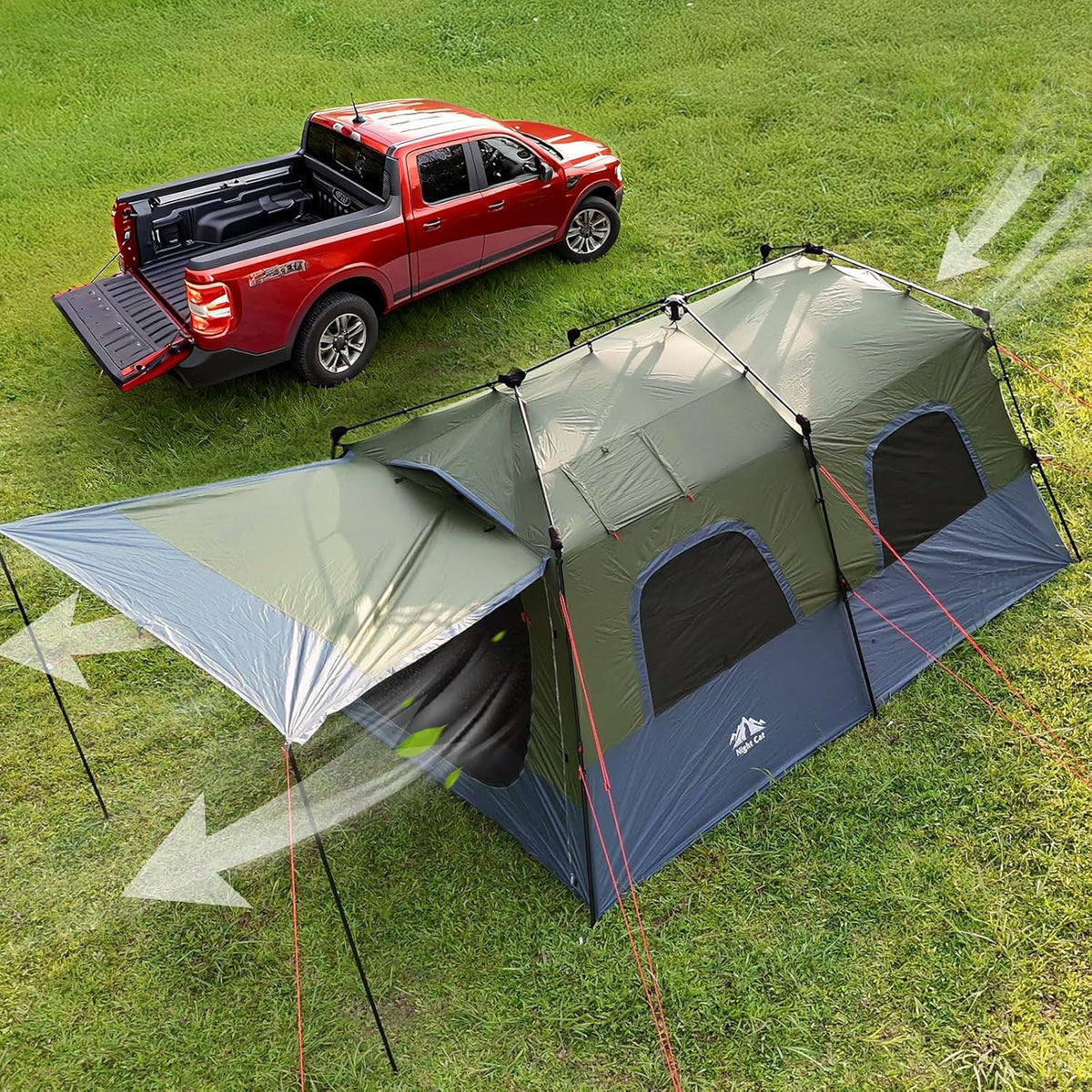 Night Cat Grote familietent voor 8 personen: instant cabinetent waterdicht voor camping glamping in park tuin
