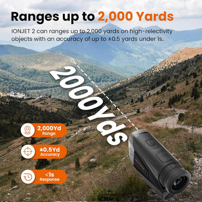 MiLESEEY Jacht-afstandsmeter met rood display, 2000-yard laser-afstandsmeter met dubbele voeding, 7,5° gezichtsveld, 90% transmissie, afstandsmeter/hoekmeter/boogmeter voor jagers