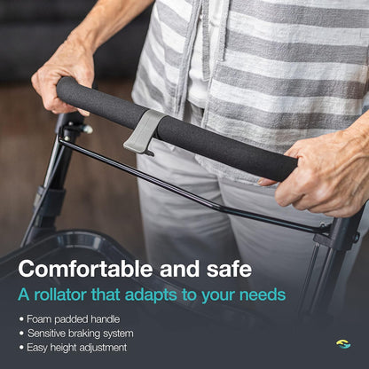 HELAVO slim rollator voor thuis - Lichtgewicht en opvouwbare rollator voor thuis met dienblad