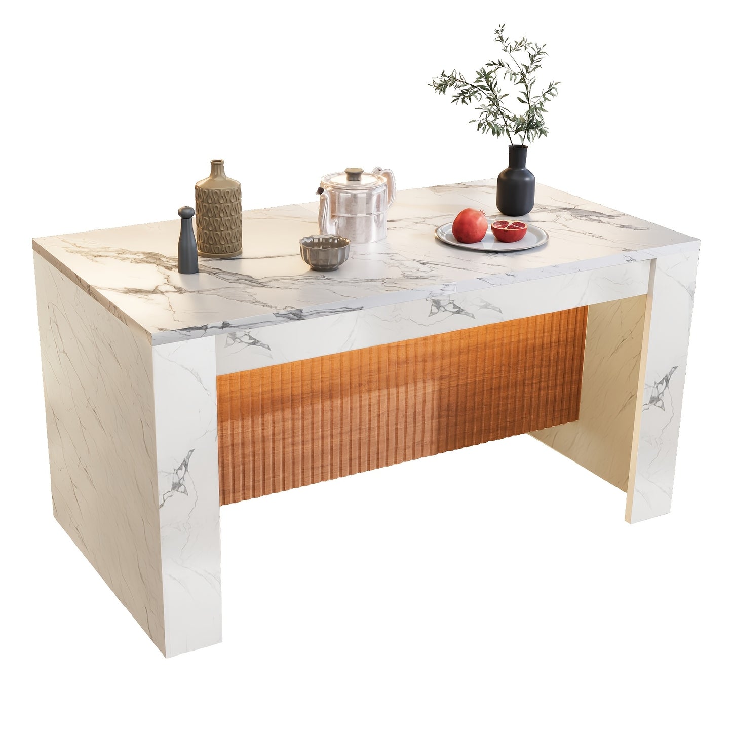 Bartafel – Bartafel Keukentafel – Statafel – Bistrotafel – Barmeubel – Uitbreidbaar – Wit Met Champagne Metalen Frame – Groot 160x80 cm