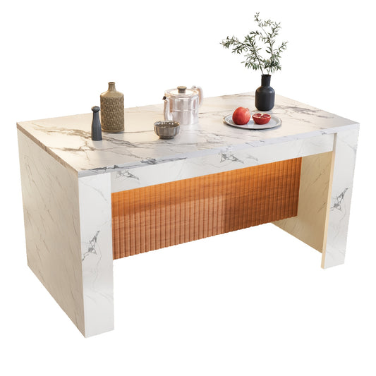 Bartafel – Bartafel Keukentafel – Statafel – Bistrotafel – Barmeubel – Uitbreidbaar – Wit Met Champagne Metalen Frame – Groot 160x80 cm
