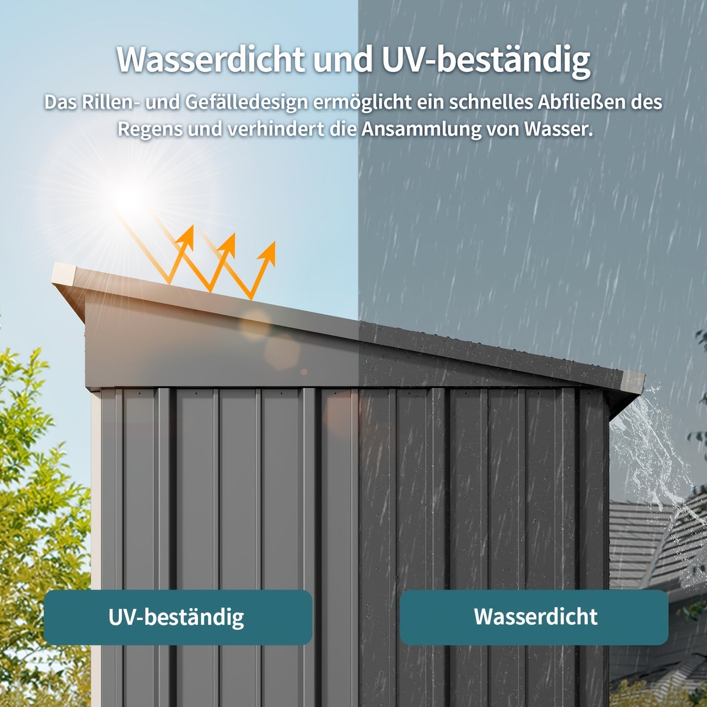 Metalen Tuinschuur – Opbergschuur – Gereedschapsschuur – Berging – Tuinberging – Gegalvaniseerd Staal – Compact Formaat 180x162x95 cm