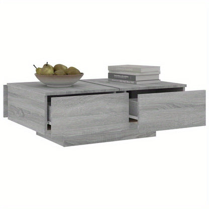 Woonkamertafel – Salontafel – Koffietafel – Bijzettafel – Dressoir Tafel – Grijs – Stevig Hardhout – Compact Ruimtebesparend Design