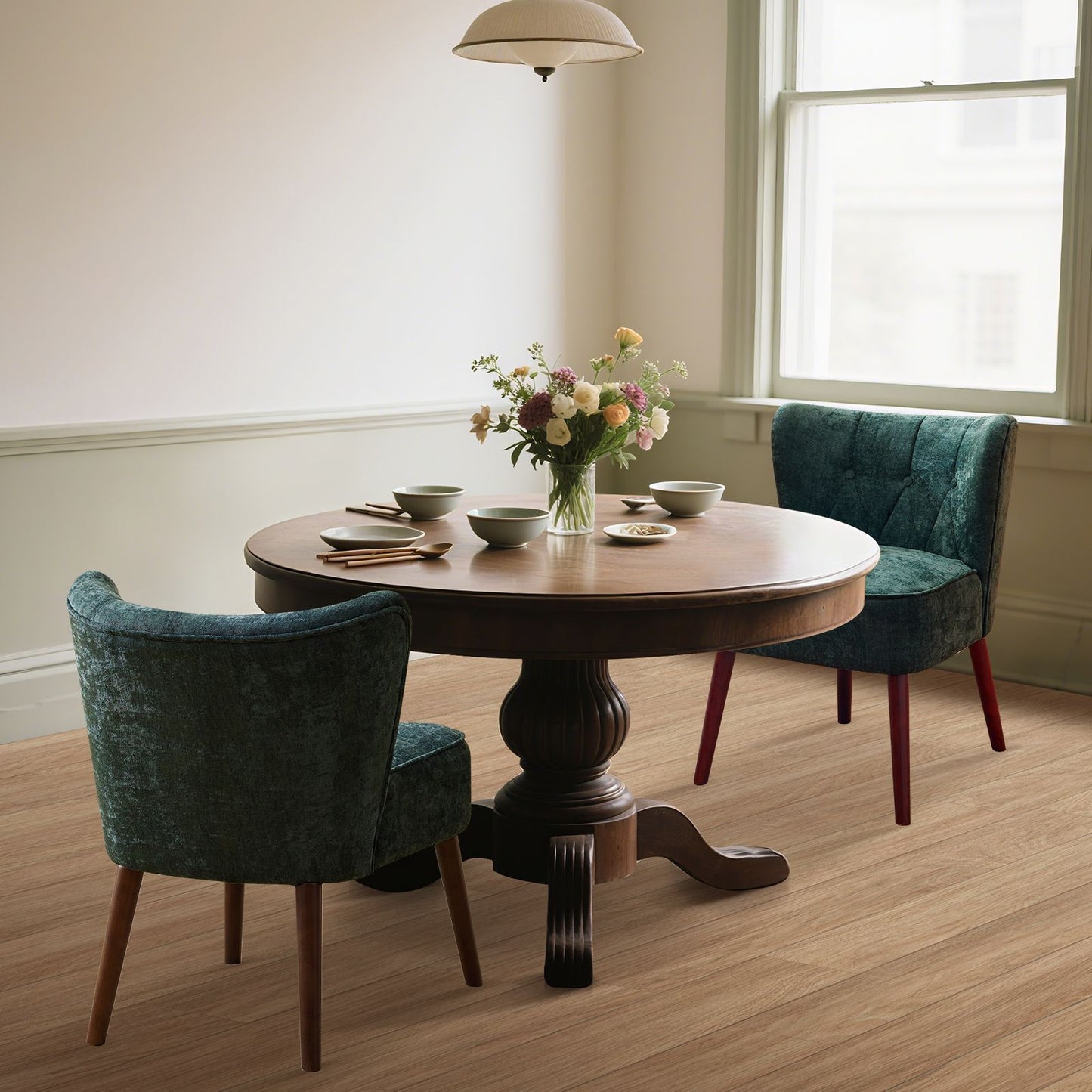 Velvet Fauteuil – Relaxstoel – Zitzetel – Leunstoel – Wingbackstoel – Groen – Memory Foam Zitkussen – Stabiele Rubberhouten Poten