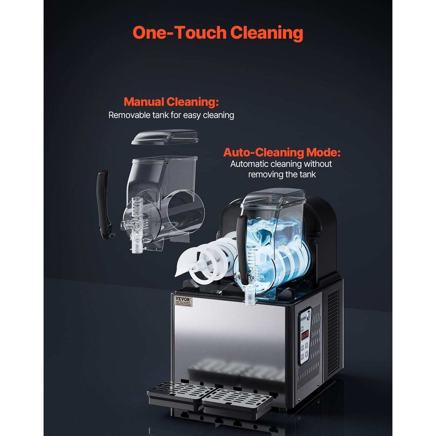 Slushmachine – Slush Puppie Machine – Slushmaker – Slushy Ijsmachine – 2x 4L Tanks – 15 Instelbare Temperatuurniveaus – Roestvrij Staal