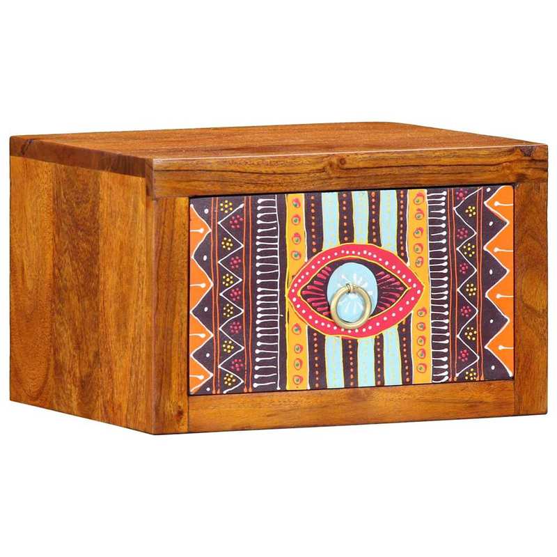 2-Tier Solid Acacia Wood Bedside Table with Removable Top - 35x30x22cm, 3.2 Cu Ft Storage, 27" Height, Multifunctional Design for Bedroom & Living Room, All-Season Use, Easy Assembly, No Power Needed, Bedroom Storage Solution