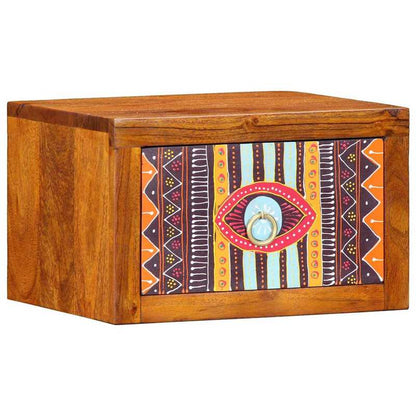 2-Tier Solid Acacia Wood Bedside Table with Removable Top - 35x30x22cm, 3.2 Cu Ft Storage, 27" Height, Multifunctional Design for Bedroom & Living Room, All-Season Use, Easy Assembly, No Power Needed, Bedroom Storage Solution