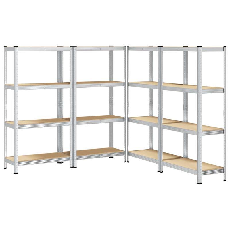 4-Laags Opbergrek – Opbergrek – Stellingkast – Opbergkast – Rek Metalen Frame – Stevig Staal En Hout – Compact Ontwerp