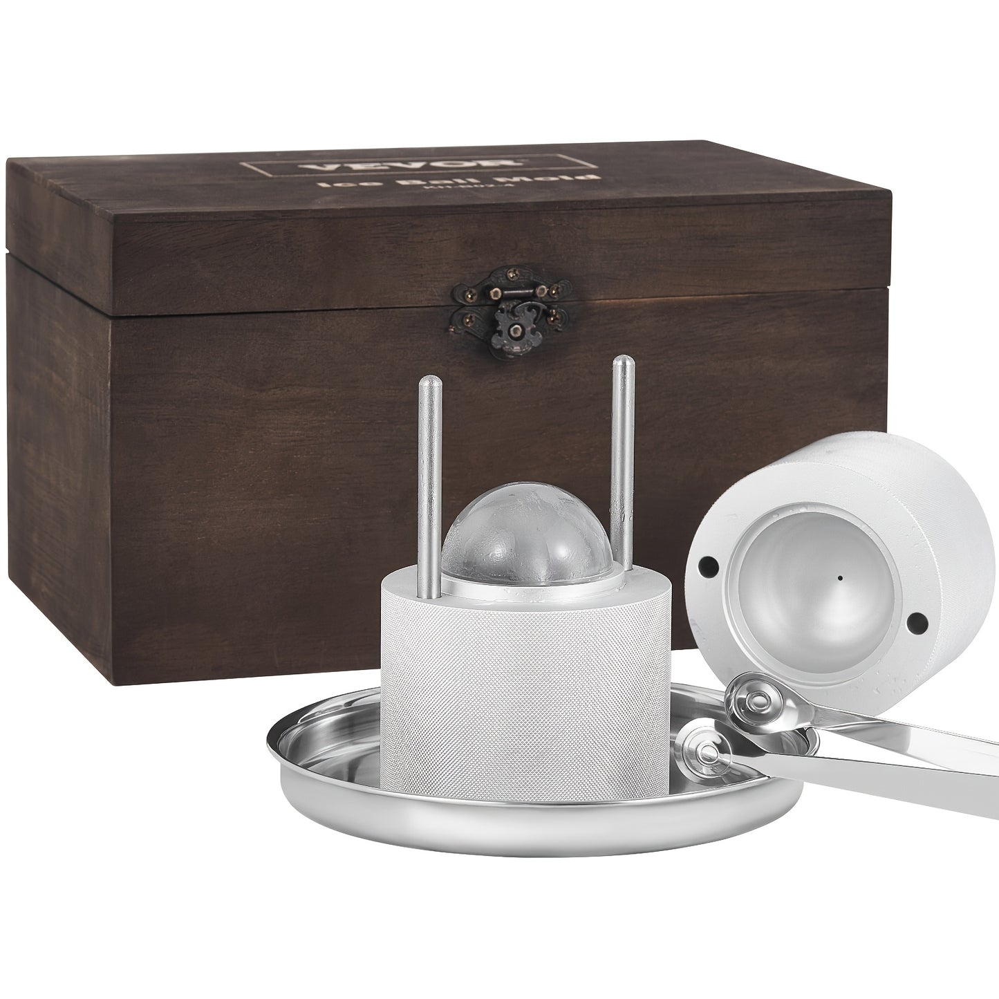 Ijsklontjesmaker – IJsblokjesmachine – Ijsblokjesmaker – IJsklontjes Machine – Ice Cube Maker – Aluminium – Werkt Zonder Elektriciteit – 1-10L – Silvery