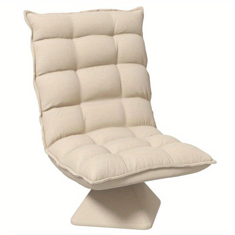 Relaxing reading chair, swivel, linen look, 62cm x 70cm x 95cm, beige, Cozy Armchair, Home Library Chair, Classic Design, Modern Classic, Quality Upholstery, Durable Construction, Reclining Chair, Lounge Chair, Small Space Li