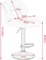 Barkruk Comfy Zwart - Met rugleuning - Stevig- Kunstleer - Set van 1 - Keuken - Barstoelen ergonomisch - Verstelbaar in hoogte - Zithoogte 60-82cm