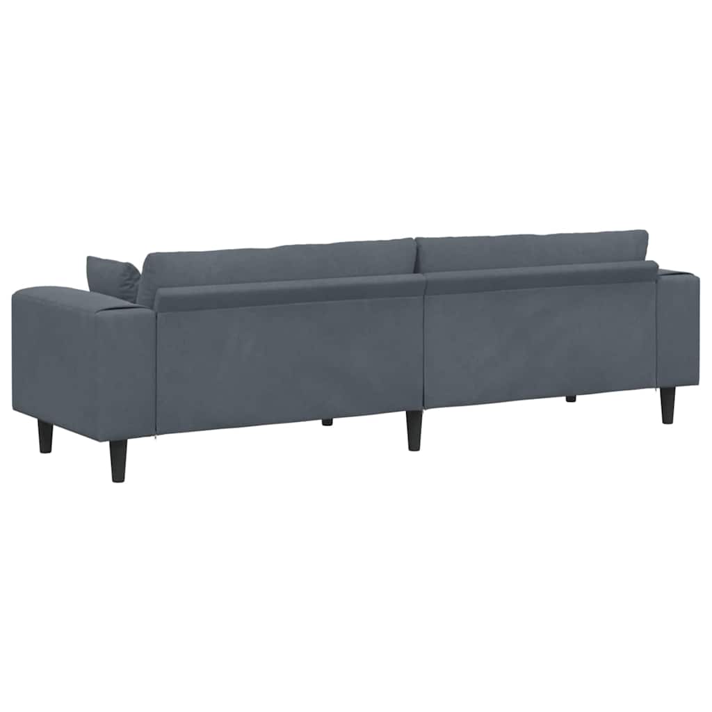 Velvet Bank – Zitbank – Hoekbank – Slaapbank – Loungebank – Turquoise Met Ottoman – Zachte Velvet Bekleding – Stevig Houten Frame
