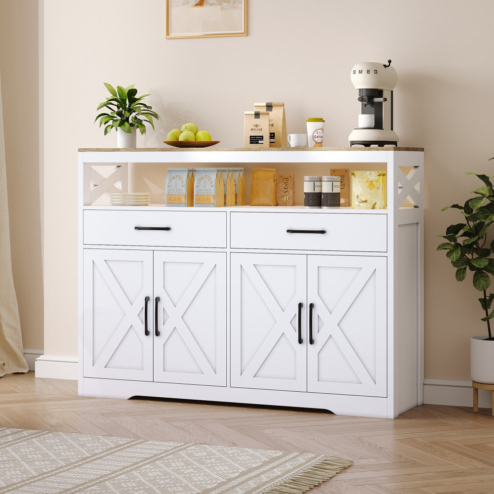 Dressoir – Opbergkast – Buffetkast – Ladekast – Keukenkast – 140x40x105 cm – MDF & Spaanplaat – Verstelbare Legplanken