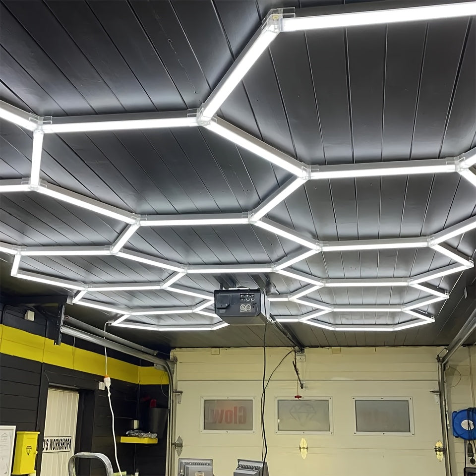 LED Hexagon Lamp – LED Lichtbuis – Garageverlichting – Werkplaatslamp – Industrieel Plafondlamp – Superhelder 6500K – Energiezuinig 85-265V