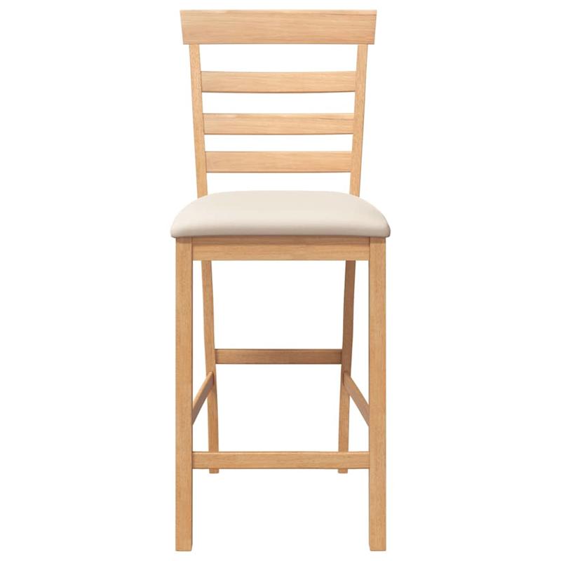 Bar stool with pillow 2pcs. Nature solid wood rubber tree,  Bar Seating, Sleek Bar Chair, Contemporary Design, Highquality Wood, Backrest Stool, Padded Stool, Bar Setup