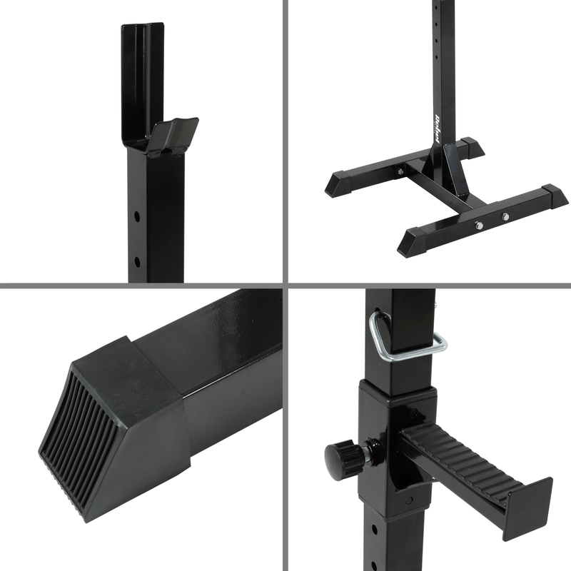 Haltersteunen – Haltersteunen Verstelbaar – Halterstandaard – Barbell Stand – Halterhouder – Maximaal 200 kg Belastbaar – Verstelbare Hoogte 105-160 cm