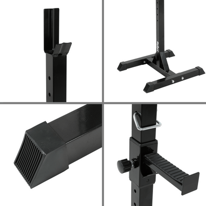 Haltersteunen – Haltersteunen Verstelbaar – Halterstandaard – Barbell Stand – Halterhouder – Maximaal 200 kg Belastbaar – Verstelbare Hoogte 105-160 cm