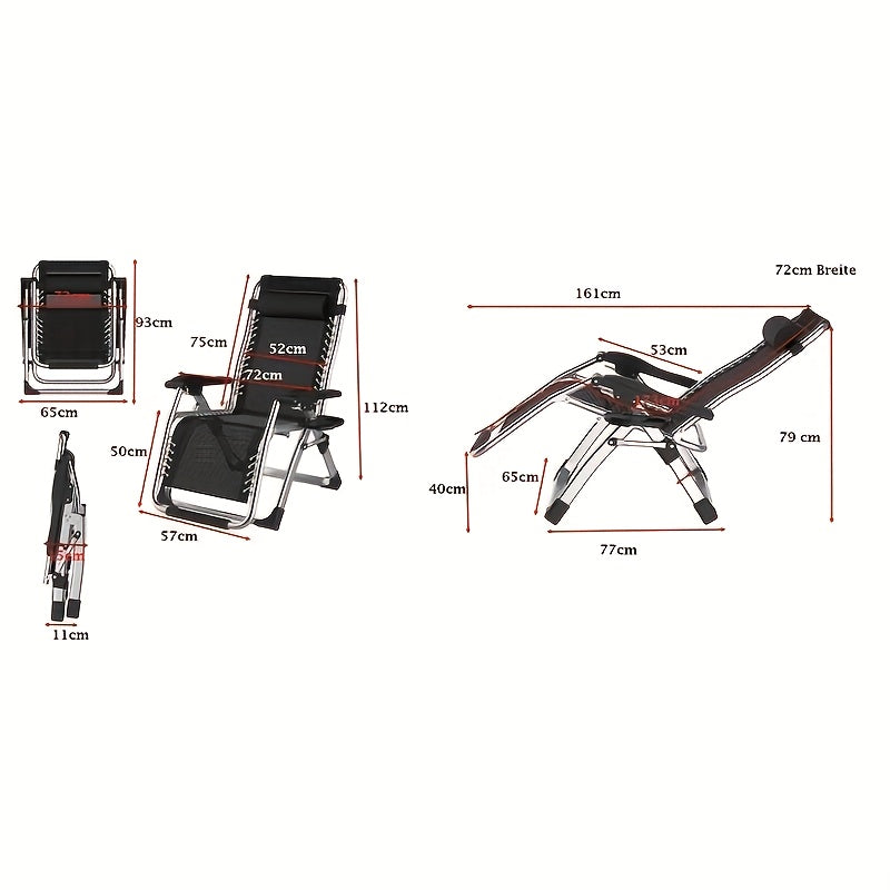 Foldable Lounge Chair, Reclining Sun Lounger For Garden With Headrest, Garden Lounge Chair With Drink Holder, Sun Chair, Weight Capacity 200 Kg, Foldable Garden Lounge Chair For Garden, Beach, Pool, And Balcony