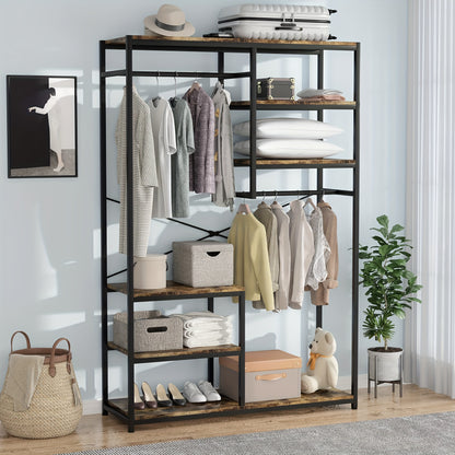 Kledingrek – Kledinghanger – Garderoberek – Stellingkast – Opberger – Ruim 180x120x40 cm – Stevig Metaal & Hout