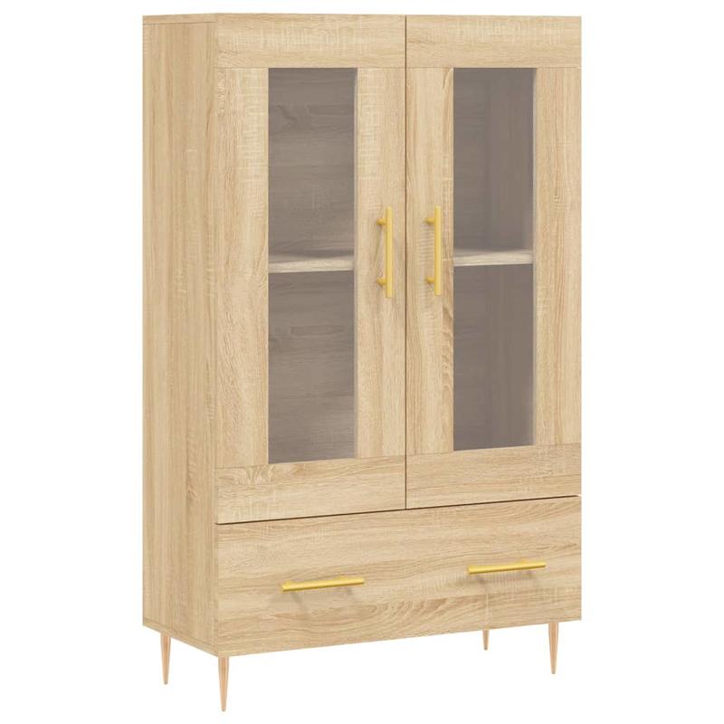 Simple Sideboard, Spacious Storage Cabinet with Display Shelf, Suitable for Kitchen, Living Room, Stylish Furniture, Offers Additional Storage Space and Home Decor, Ensures Safety. Tall Cabinet 69.5x31x115 cm, Treated Wood, S